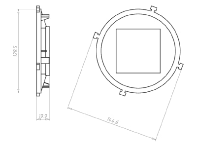 Dimensional drawing Kaiser 1281 68 Universal front piece