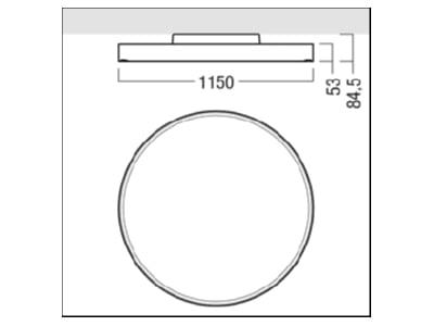 Dimensional drawing Zumtobel ONDA2 P  42184846 Pendant luminaire LED not exchangeable ONDA2 P 42184846