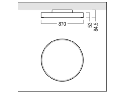 Dimensional drawing Zumtobel ONDA2 P  42185014 Pendant luminaire LED not exchangeable ONDA2 P 42185014