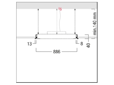 Mazeichnung Zumtobel ONDA2 RE  22169981 Einbauset ONDA2 RE 22169981