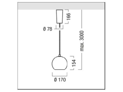 Dimensional drawing Zumtobel SCON S AC  60510285 Pendant luminaire LED not exchangeable SCON S AC 60510285