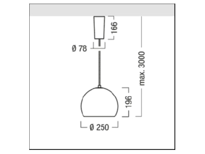 Dimensional drawing Zumtobel SCON S AC  60510286 Pendant luminaire LED not exchangeable SCON S AC 60510286