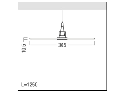 Dimensional drawing Zumtobel VAERO LED  42184828 Pendant luminaire LED not exchangeable VAERO LED 42184828