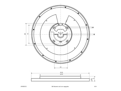 Dimensional drawing EVN AP54500125 Ceiling  wall luminaire