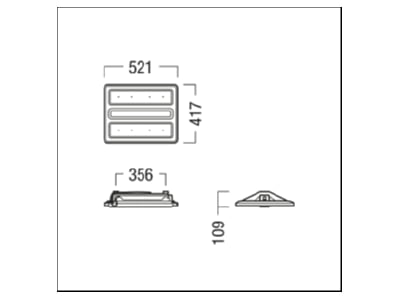 Dimensional drawing Zumtobel CR2PL FI M  42940527 High bay luminaire IP66 CR2PL FI M 42940527