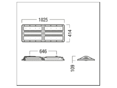 Dimensional drawing Zumtobel CR2PL L27k  42940665 High bay luminaire IP66 CR2PL L27k 42940665