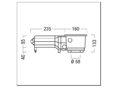 Mazeichnung Zumtobel MICROS2R68  22171584 Betoneingiessgehaeuse MICROS2R68 22171584