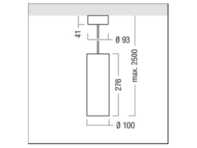 Mazeichnung Zumtobel P INF 3WH  62920298 LED Pendelleuchte 930 P INF 3WH 62920298