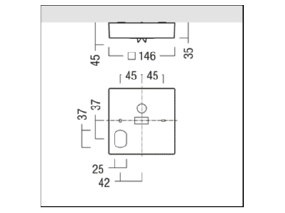 Dimensional drawing Zumtobel RESCLITE P  42188743 Emergency luminaire 3 3W IP40 RESCLITE P 42188743