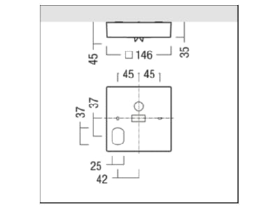 Dimensional drawing Zumtobel RESCLITE P  42188744 Emergency luminaire 3 3W IP40 RESCLITE P 42188744