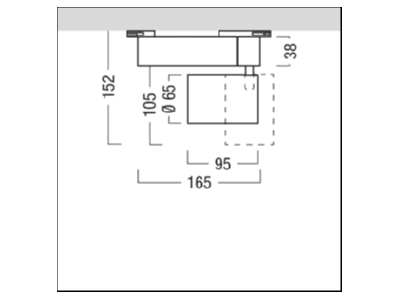 Dimensional drawing Zumtobel SUP2 L 700  60716793 Downlight spot floodlight SUP2 L 700 60716793