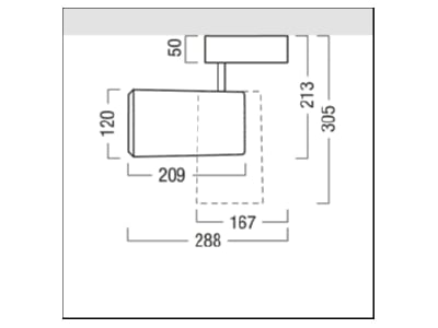 Dimensional drawing Zumtobel IYON M LED  60715108 Spot light floodlight IYON M LED 60715108