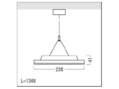 Dimensional drawing Zumtobel MIRL DI LED 42928698 Pendant luminaire LED not exchangeable MIRL DI LED42928698