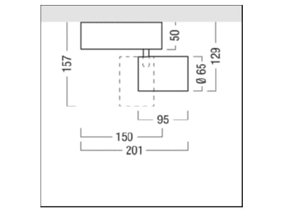 Dimensional drawing Zumtobel SUP2 L LED  60714972 Spot light floodlight SUP2 L LED 60714972