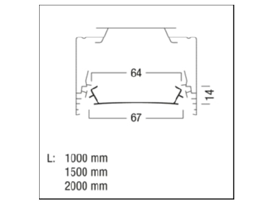 Mazeichnung Zumtobel TRINOS T AK 22170552 Abdeckstreifen TRINOS T AK22170552