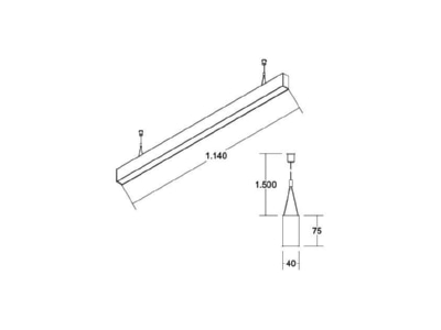 Dimensional drawing Brumberg 77213083 Pendant luminaire LED not exchangeable