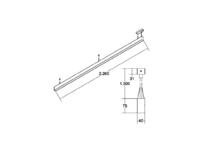 Dimensional drawing Brumberg 77224693 Pendant luminaire LED not exchangeable