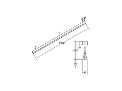 Dimensional drawing Brumberg 77314083 Pendant luminaire LED not exchangeable