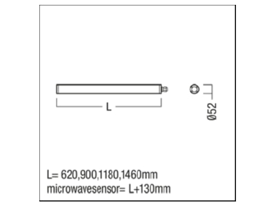 Dimensional drawing Zumtobel TLXS1500 830OSLSEVG Ceiling  wall luminaire