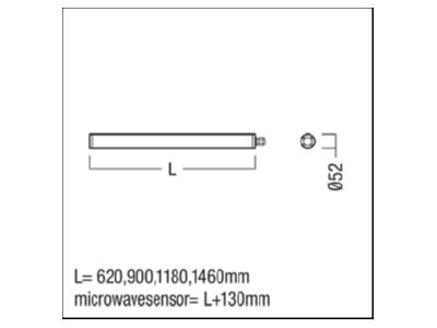 Dimensional drawing Zumtobel TLXS2200 830OSLMEVG Ceiling  wall luminaire