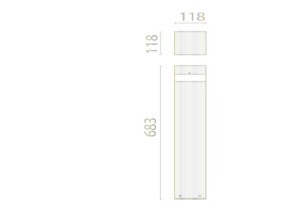 Mazeichnung Performance in Light 306668 LED Pollerleuchte 3000K