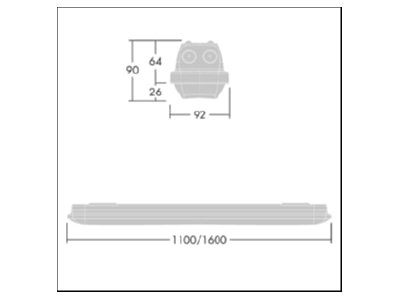 Mazeichnung Zumtobel AQFPRO L  92901918 LED Feuchtraumleuchte 4000K AQFPRO L 92901918