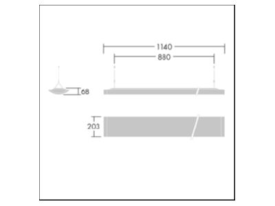 Mazeichnung Zumtobel IQ SUSP S  96631046 LED Pendelleuchte 4000K IQ SUSP S 96631046