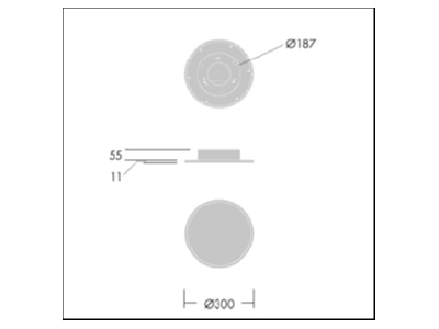 Mazeichnung Zumtobel OMEGAC LED  96631488 LED Einbauleuchte 3000K OMEGAC LED 96631488