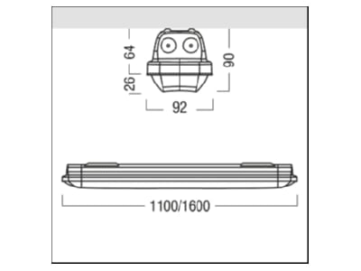 Mazeichnung Zumtobel AMP L LT  42186567 LED Feuchtraumleuchte 4000K AMP L LT 42186567