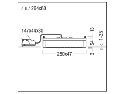 Mazeichnung Zumtobel SUI DSG6  60211008 LED Einbauleuchte 3000K SUI DSG6 60211008