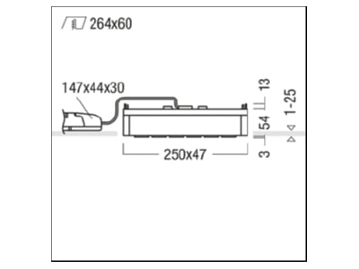 Mazeichnung Zumtobel SUI DSG6  60211009 LED Einbauleuchte 4000K SUI DSG6 60211009