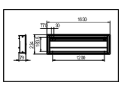 Maßzeichnung Ridi Leuchten M200 E160  0827970 LED Einbauleuchte 840  weiss M200 E160 0827970