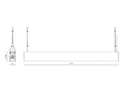Dimensional drawing Barthelme 62616130 Batten luminaire LED not exchangeable